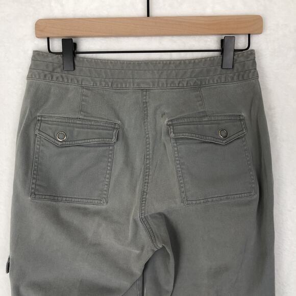 VTG LL BEAN Pants Women's Sz 4 Tall‎ Gray Cotton Mid Rise Snap Pockets Outdoor - Picture 9 of 12